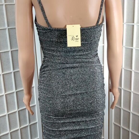 Forever Rose Couture, formal metallic ruched dress - Picture 10 of 13